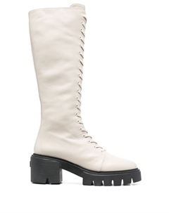 Массивные сапоги на шнуровке, нейтральный цвет Stuart weitzman