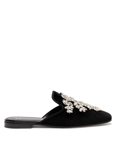 Бархатные мюли Elsa с кристаллами, черный Giuseppe zanotti