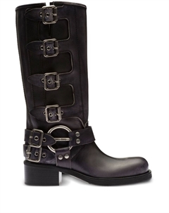 Сапоги с пряжками, черный Miu miu