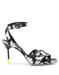 Босоножки с цветочным принтом, черный Msgm