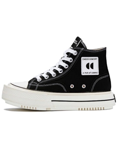 Холщовые кеды унисекс с высоким берцем черного цвета Choco concert