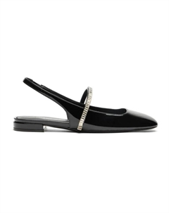 Туфли на плоской подошве с кристаллами и пяткой на пятке, черный Stuart weitzman