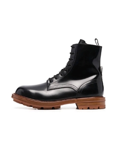 Кожаные ботинки чёрно-коричневые Alexander mcqueen