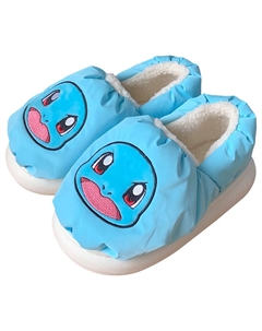 Бытовые тапочки тонкие полоски, Пикачу белый Thin strips