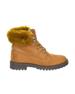 Женские ботинки на плоской подошве с круглым носком и бархатным эффектом fltmr4sue10, коричневый Guess