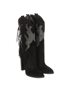 Женские замшевые ботинки на остром каблуке fl8mraesu11, черный Guess