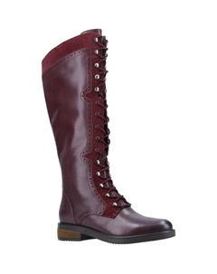 Женские длинные кожаные ботинки Rudy на шнуровке, бургундия Hush puppies
