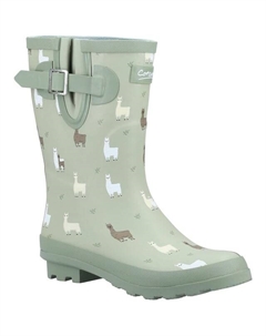 Женские резиновые сапоги до середины икры из альпаки Farmyard, зеленый Cotswold