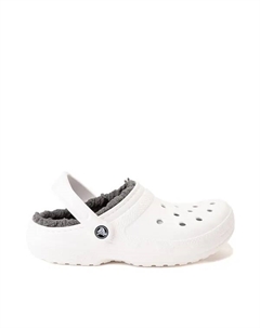 Классические сабо на ворсовой подкладке, белый/темно-серый Crocs