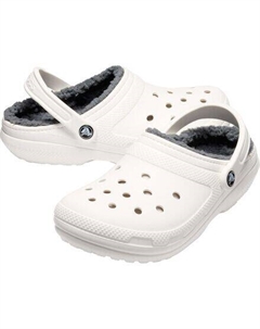 Классические сабо на подкладке, белый/серый Crocs