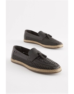 Мокасины с плетеной бахромой, коричневый Next