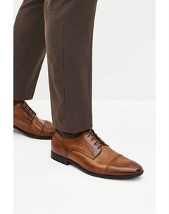 Кожаные туфли дерби со съемными носками, коричневый Next