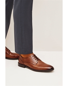 Кожаные туфли дерби с фирменным логотипом, коричневый Next