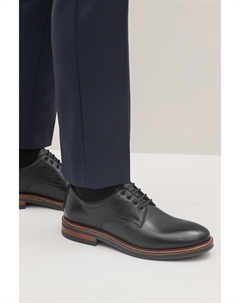 Кожаные туфли дерби на толстой подошве с контрастной подошвой, черный Next