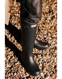 Сапоги мужские резиновые высокие, черный Hunter
