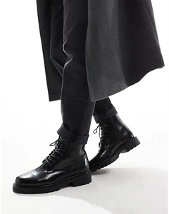 Ботинки на шнуровке черного цвета Asos design