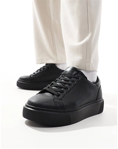 Массивные кроссовки на шнуровке черного цвета Asos design