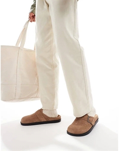 Шлифованные сабо бежевого цвета Pull & bear