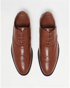 Туфли-броги на шнуровке в коричневом цвете Asos design