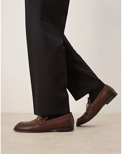 Пенни-лоферы коричневого цвета с золотой фурнитурой Asos design