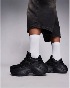 Кроссовки черного цвета с толстой подошвой Asos design