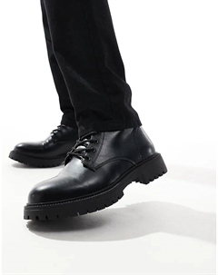 Ботинки на шнуровке черного цвета Pull & bear