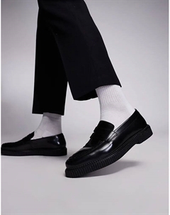 Лоферы из черной кожи Asos design