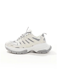 Массивные кроссовки светло-серого цвета с сетчатой отделкой Asos design