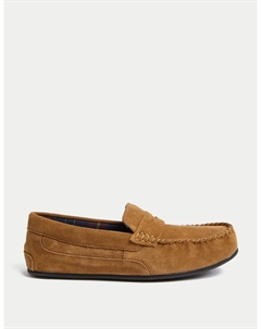 Замшевые тапочки с Freshfeet, желто-коричневый Marks & spencer