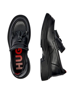 Мокасины мужские с кисточками, черный Hugo