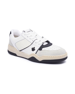 Кроссовки мужские кожаные с кленовым листом, серый Dsquared2