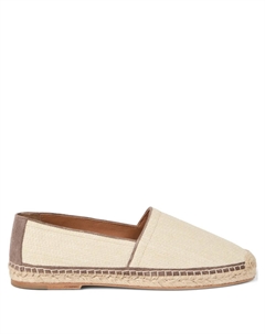 Эспадрильи с замшевой отделкой из рафии, нейтральный цвет Brunello cucinelli