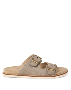 Замшевые шлепанцы, нейтральный цвет Brunello cucinelli