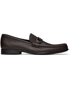 Коричневые мокасины с орнаментом Gancini, Hickory Ferragamo