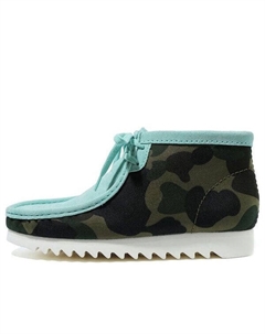 Кроссовки x clarks wallabee 'camo blue', зеленый A bathing ape®
