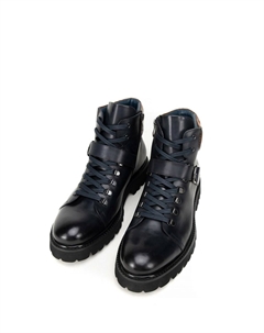 Ботильоны на шнуровке WITH BUCKLE, темно-синий Wittchen