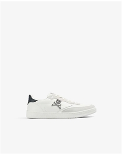 Мужские спортивные туфли с контрастной деталью на пятке и пестрыми шнурками, белый Scalpers