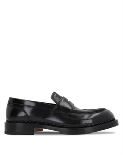 Кожаные мокасины без застежек, черный Santoni