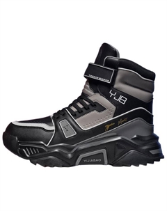 Зимние ботинки мужские черный серый Yi jiabao