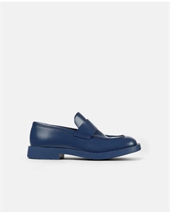 Кожаные мокасины унисекс с фирменной деталью на стельке, синий Camper lab
