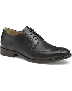 Оксфорды Lewis Embossed Wing Tip, цвет Black Full Grain Johnston & murphy