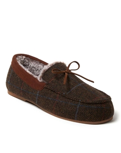 Мужские мокасины для вождения в клетку Atlas, цвет Coffee Dearfoams