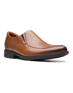 Мужские кожаные лоферы Whiddon Step, цвет Dark Tan Clarks