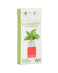 Радиус Floss Sachets Vegan Xylitol Mint нить зубная со вкусом мяты 20 шт Radius