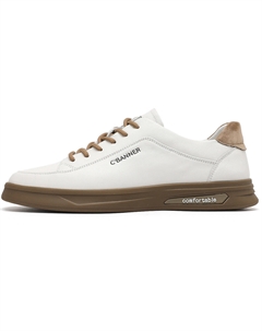 Стильные мужские кеды для скейтбординга с низким верхом белого/коричневого цвета C°banner