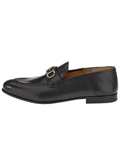 Мокасины кожаные Gancini с пряжкой, черный Ferragamo