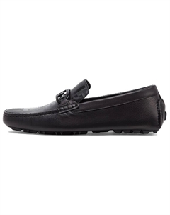 Мокасины кожаные с логотипом, черный Fendi