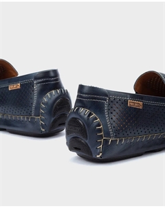 Мужские кожаные мокасины XL на резинке и съемной стельке, синий Pikolinos