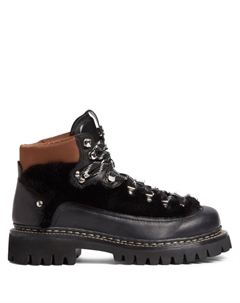 Ботинки хайкеры с искусственным мехом, черный Dsquared2