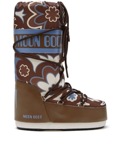 Ботинки Icon с цветочным принтом, коричневый Moon boot